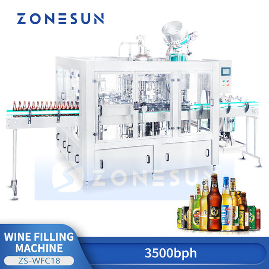 Zonesun ZS‑WFC18 Fully Automatic Beer Bottling and Capping Monoblock