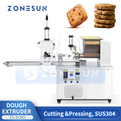 ZONESUN ZS-ECM2 Dough Extruder Machine for Cookies Breadsticks with Adjustable Mold Industrial Bakery Equipment 5-500g Customized