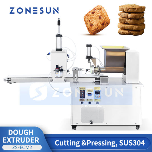 ZONESUN ZS-ECM2 Dough Extruder Machine for Cookies Breadsticks with Adjustable Mold Industrial Bakery Equipment 5-500g Customized