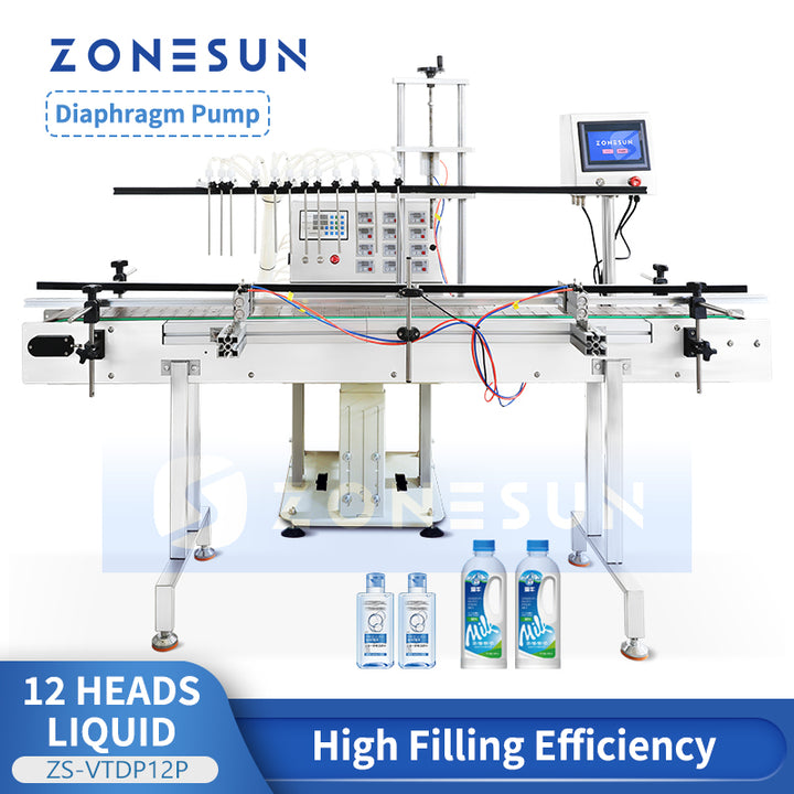 Riempitrice automatica di liquidi ZONESUN ZS-VTDP12P con pompa a membrana