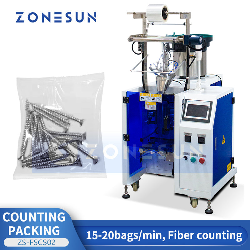 ZONESUN ZS-FSCS02 Automatic Particle Bagging Machine Screw Hardware Small Parts Counting and Packing Machine
