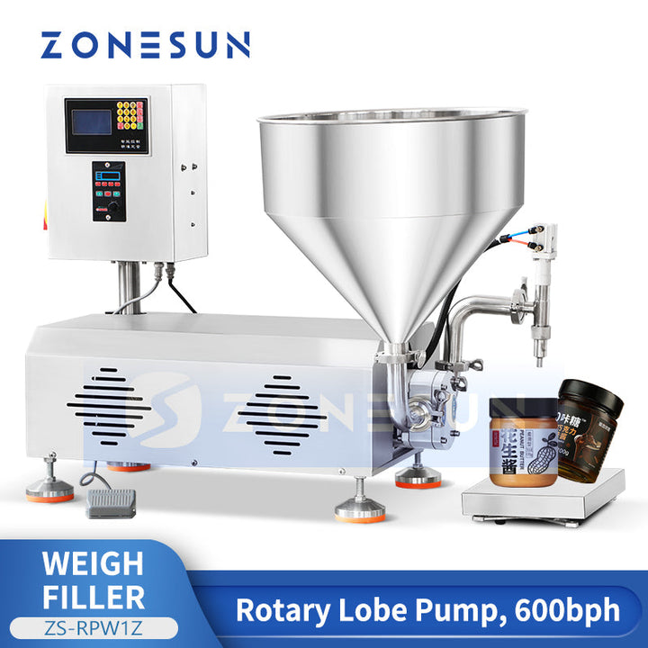 ZONESUN ZS-RPW1Z Tabletop Weighing Filler for Sauces, Honey & Paste Products