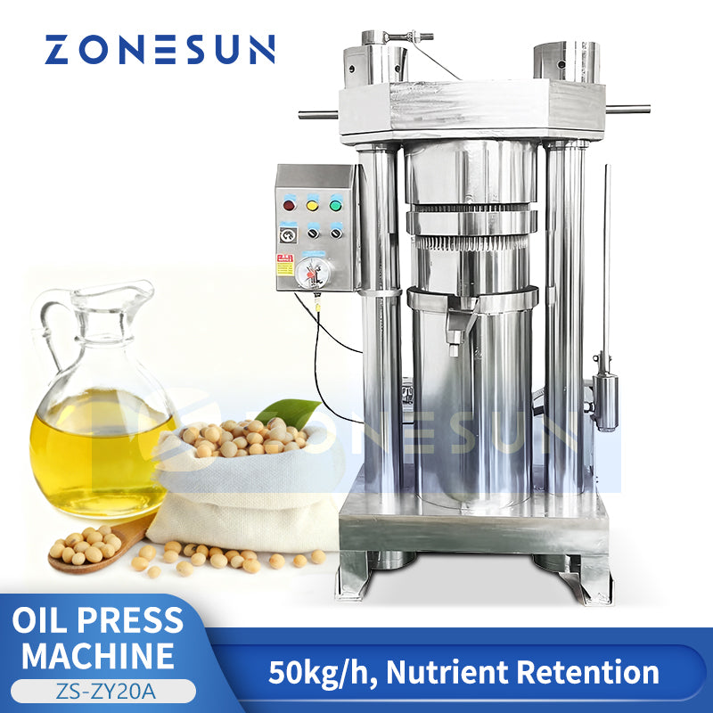 ZONESUN ZS-ZY20A Industrial Hydraulic Olive Oil Pressing Machine for Peanut, Coconut & Seed Oils