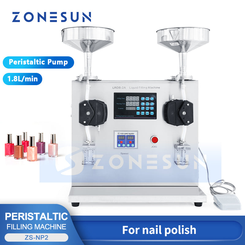ZONESUN ZS‑NP2 2 Heads Peristaltic Pump Paste & Viscous Liquid Filler