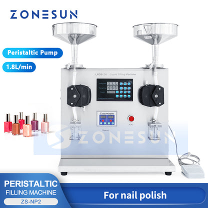ZONESUN ZS‑NP2 2 Heads Peristaltic Pump Paste & Viscous Liquid Filler