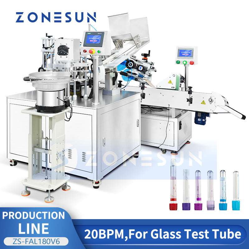 ZONESUN ZS-FAL180V6 Automatic Glass Test Tube Filling &Packaging Monoblock Machine