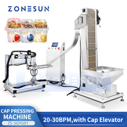 ZONESUN ZS-SGYG01 Automatic Lid Pressing Machine for Yogurt & Ice Cream Cups