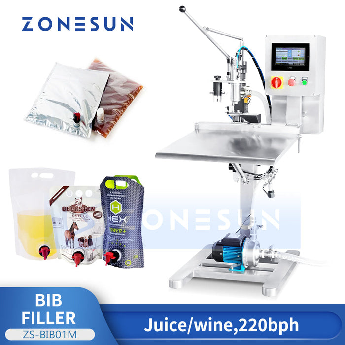 Zonesun ZS-BIB01M Halbautomatische BIB-Abfüllmaschine für Säfte und alkoholische Getränke
