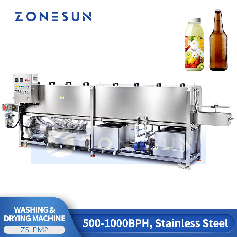 ZONESUN ZS-PM2 Kontinuierlicher Sprühtunnel-Pasteurisierer 0-98℃ für Bier-, Saftflaschen & Dosen