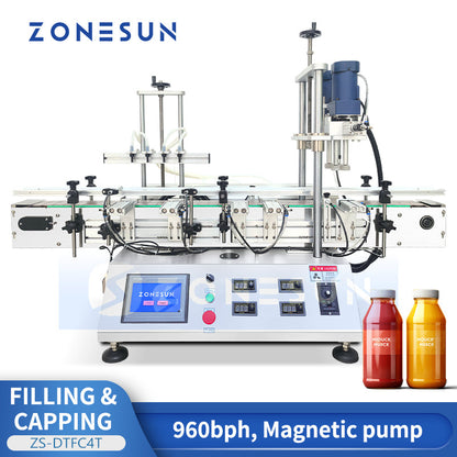 Zonesun ZS-DTFC4T Tabletop Bottle Filling and Capping Machine Monoblock