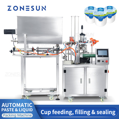 ZONESUN ZS‑FS600 Auto Cup Ice Cream & Yogurt Filling Sealing Machine