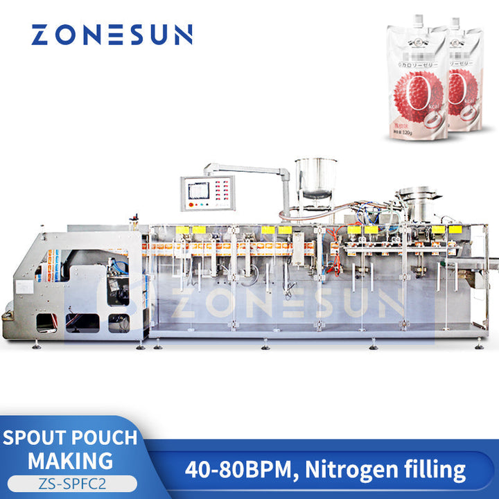 ZONESUN ZS-SPFC2 Automatic Spout Pouch Bag Forming Liquid Filling and Sealing Machine For Beverage, Cosmetic