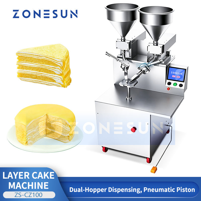 ZONESUN ZS-CZ100 Automatic Cake Spreading and Icing Machine for Thousand-Layer Cake Birthday Cake and Layered Bakery Production