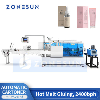 ZS‑MSZH70 Automatic High‑Speed Hot Melt Glue Cartoning Machine for Efficient Packing