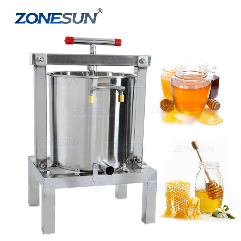 ZONESUN Manual Stainless Steel Honey Wax Pressure Machine Fully Enclosed Squeezer Paraffin Rolling Mill Waxing