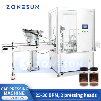ZONESUN ZS-VTYG02S Dual-Head Bottle Cap Pressing Machine