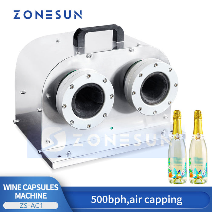 ZONESUN ZS-AC1 Semi-Automatic Champagne Capsule Heat Shrink Machine for Wine & Glass Bottles