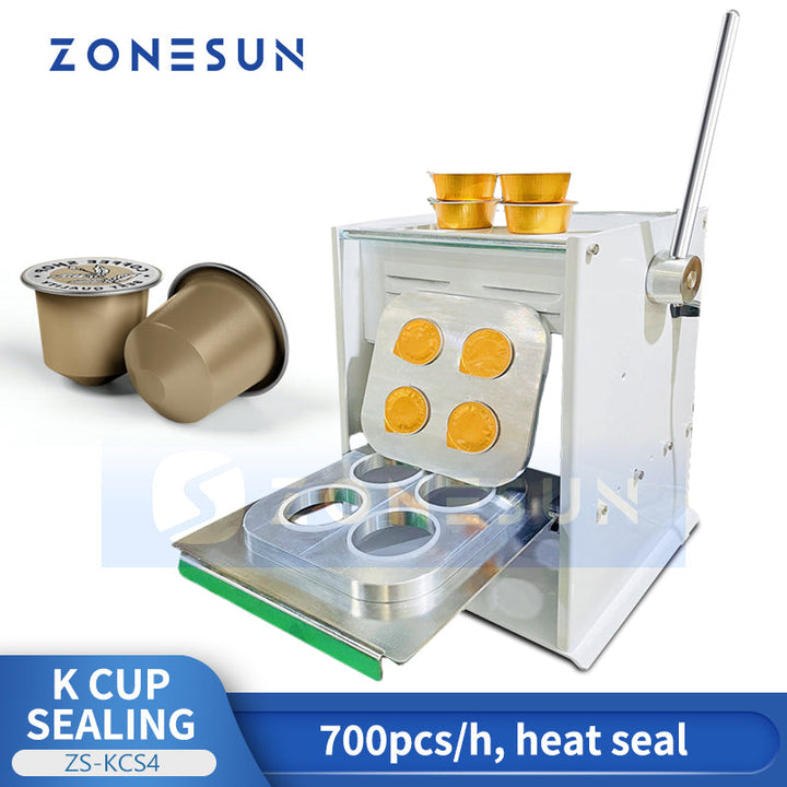 Sigillatrice manuale per cialde caffè Zonesun ZS-KCS4 K-Cup, macchina sigillante rapida e affidabile