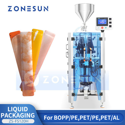 ZONESUN ZS-FS120H Automatic Vertical Liquid Stick Packing Machine VFFS Sachet Filling Sealing Equipment