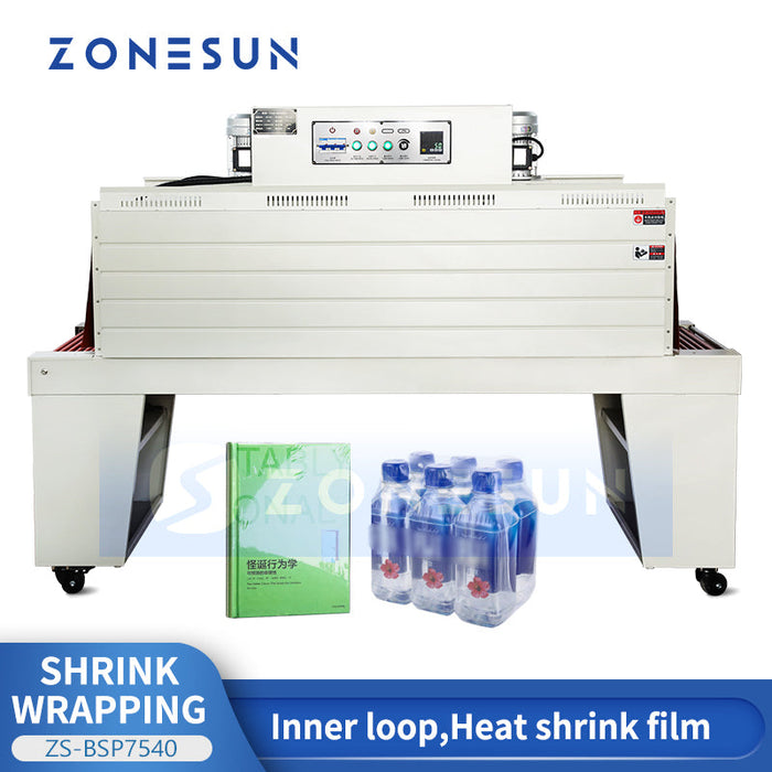 ZONESUN ZS-BSP7540 Industrial Heat Shrink Wrap Machine with Built-in Tunnel for POF/PVC Film