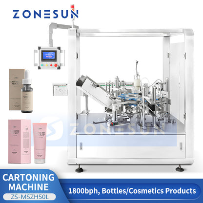 ZONESUN ZS-MSZH50L Auto Vertical Cartoning and Box Sealing Machine