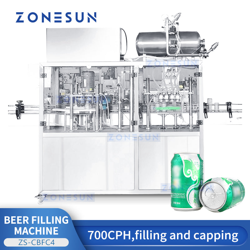 Zonesun ZS-CBFS4 Beer Can Filling & Seaming Machine for Small and Medium Breweries