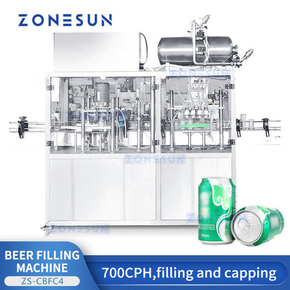 Zonesun ZS-CBFS4 Beer Can Filling & Seaming Machine for Small and Medium Breweries