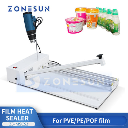 ZONESUN ZS-MSCS3 Manual Shrink Wrap Machine with Hot Cutting System for PVC/PE/POF Film Wrapper