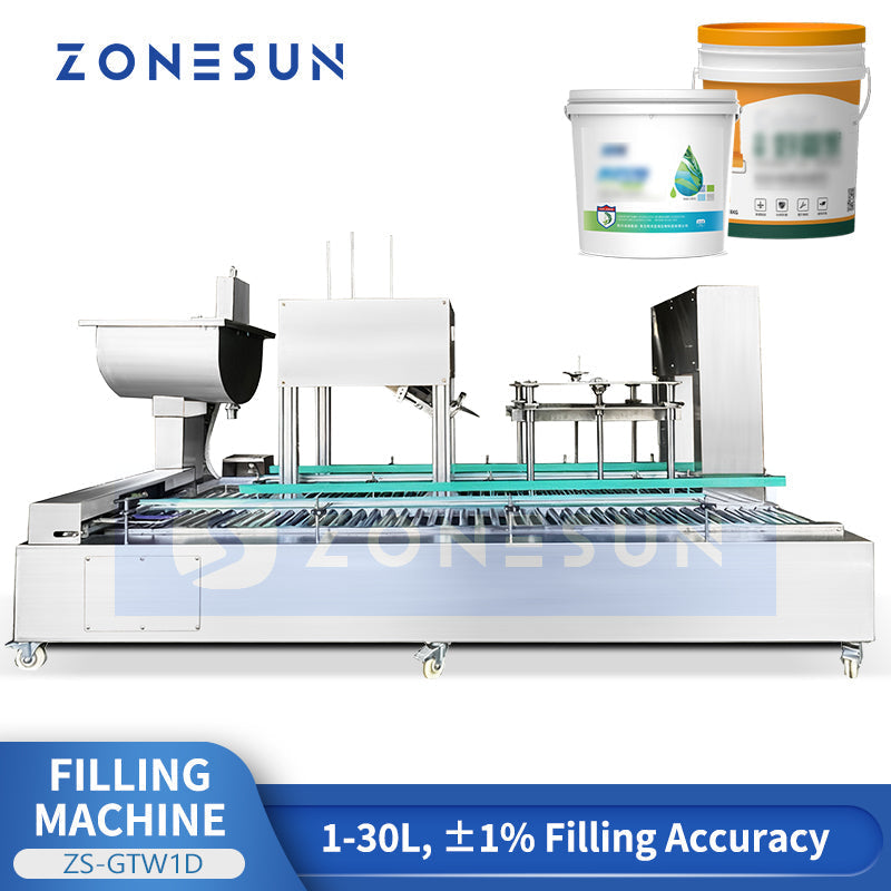 ZONESUN ZS-GTW1D Automatic Industrial Latex Paint and Coating Filling Machine 1–30L
