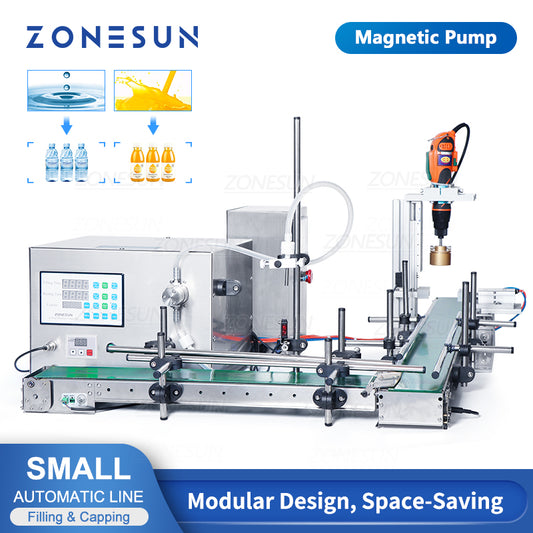 ZONESUN ZS-MPXG1 Auto Magnetic Pump Liquid Filling & Capping Machine