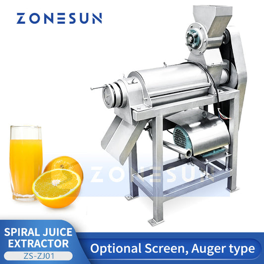 ZONESUN ZS-ZJ01 Spiral Juicer Machine | Commercial Fruit Vegetable Juice Extractor with Optional Screen