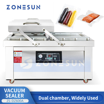 ZONESUN ZS-DZ600A Double Chamber Vacuum Sealing Machine for Food Packaging