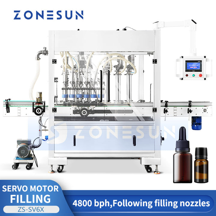 Zonesun ZS‑SV6X High‑Speed Continuous Motion Six‑Head Filling Machine