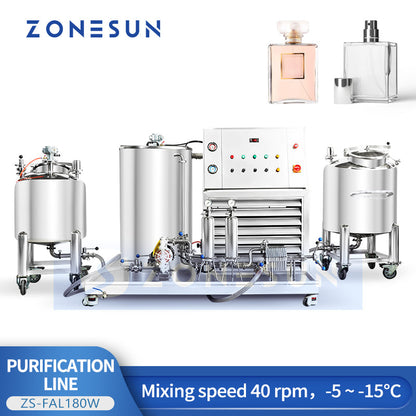 ZONESUN ZS-FAL180W Automatic Perfume Mixing Cooling and Filtration Machine  Fragrance Production Line