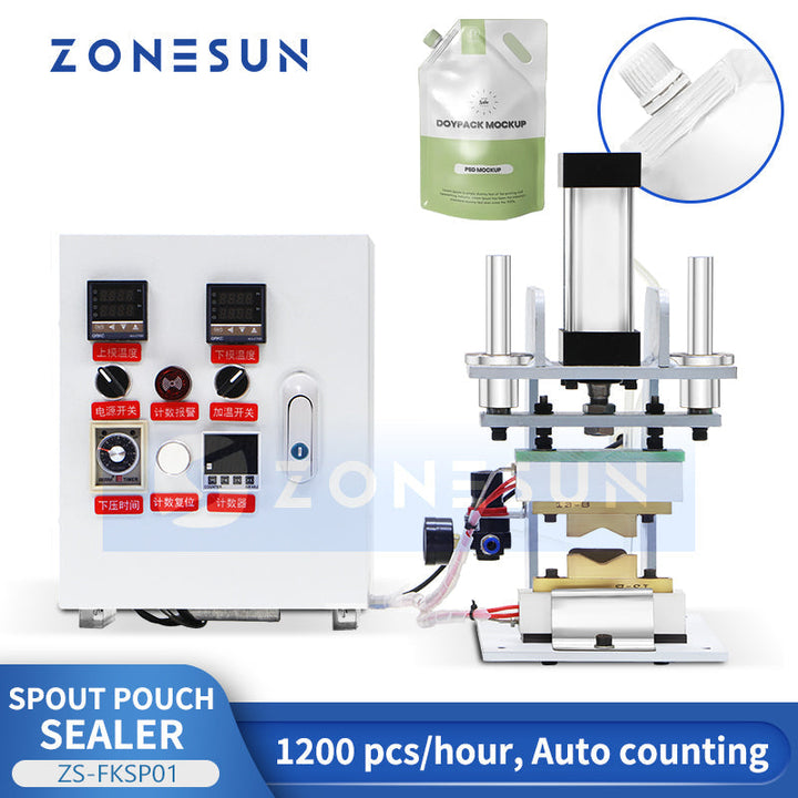 ZONESUN ZS-FKSP01 Sigillatrice semiautomatica per sacchetti con beccuccio, sigillatrice BIB