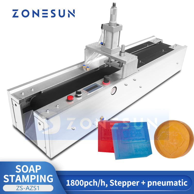 ZONESUN ZS‑AZS1 Automatic Soap Logo Stamping Machine with Custom Dies