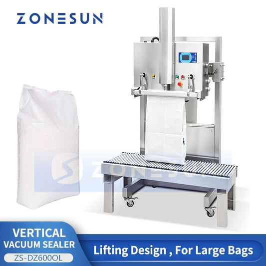 ZONESUN ZS-DZ600OL  Vertical Nozzle Vacuum Sealer with Gas Flush for Large Bags Powder