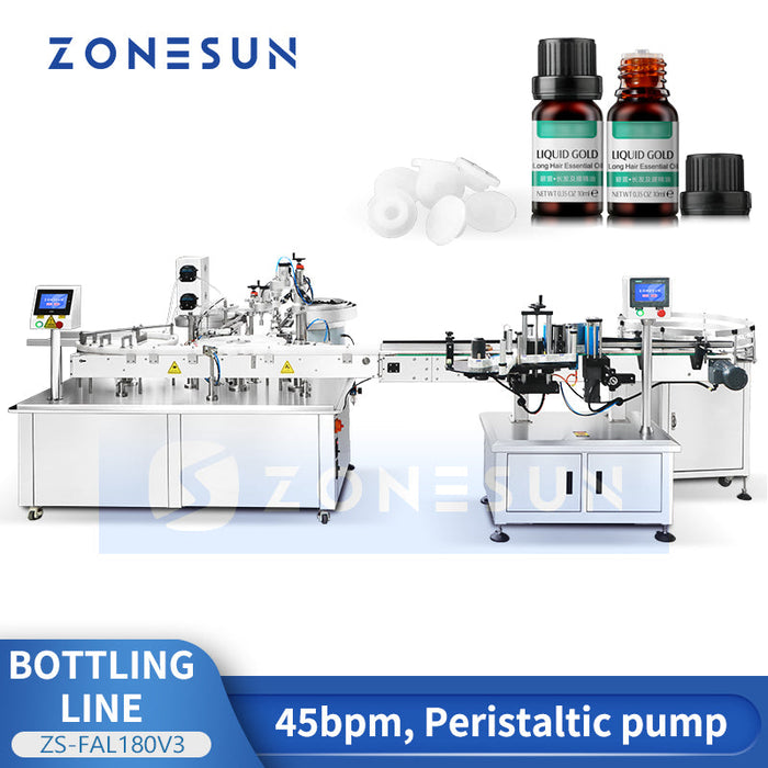 Zonesun ZS-FAL180V3 Automatic Car Ceramic Coating Bottling Line Monoblock Filling, Capping & Labeling System