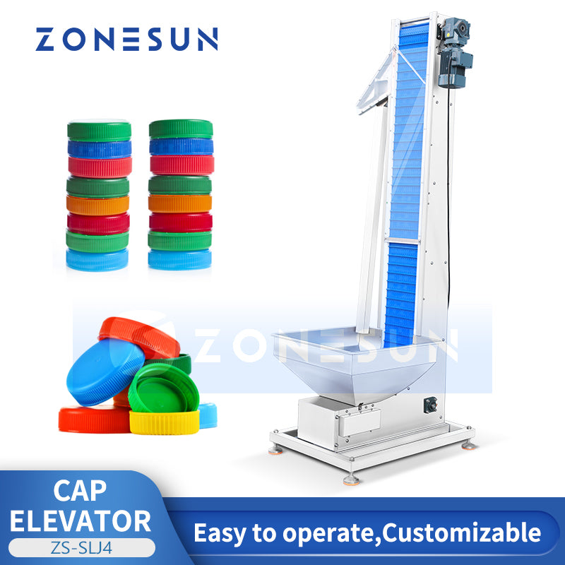 Zonesun ZS‑SLJ4 Automatic Flat Screw Cap Elevator for Capping Lines