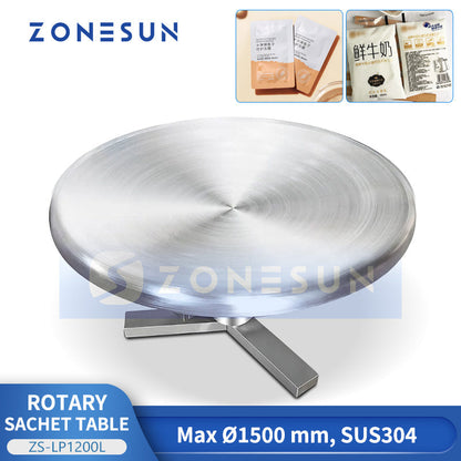 ZONESUN ZS-LP1200L Automatic Rotary Sachet Collection Table Pouch Accumulator