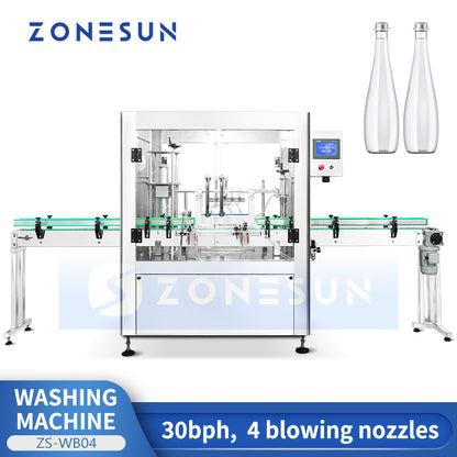 ZONESUN ZS‑WB04 Four‑Head Airjet Bottle Cleaning Machine for High Efficiency