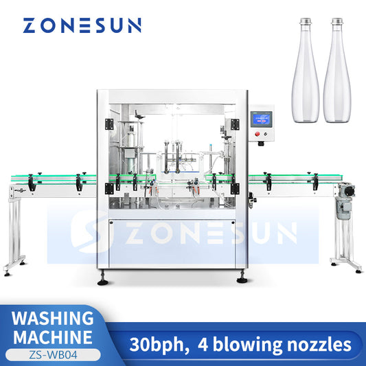 ZONESUN ZS‑WB04 Four‑Head Airjet Bottle Cleaning Machine for High Efficiency