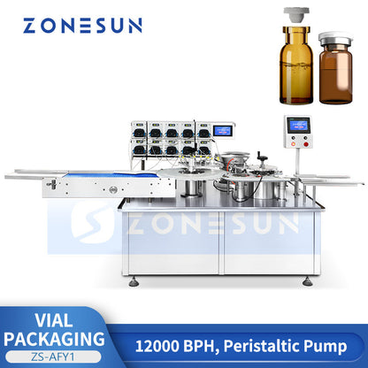 ZONESUN ZS-AFY1 Automatic Laboratory Vial Filling and Capping Machine Monoblock Equipment