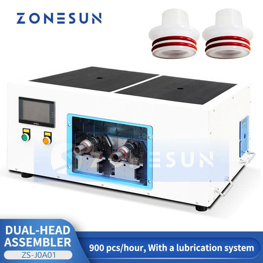 ZONESUN ZS-J0A01 Semi-Automatic Dual-Head O-Ring Assembly Machine for Rubber Seals & Gaskets