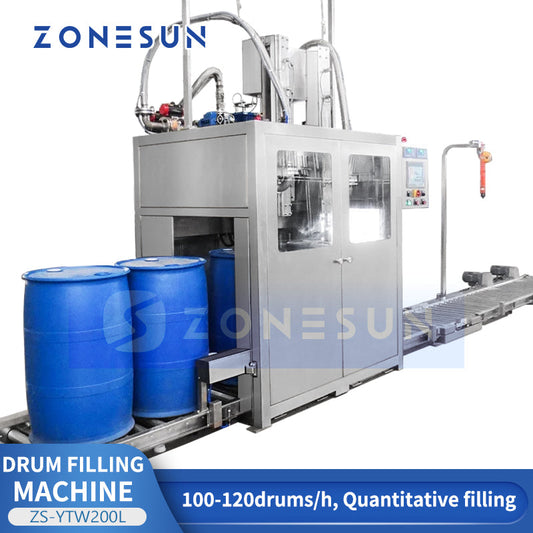 ZONESUN ZS-YTW200L Automatic Barrel Liquid Filling Machine for Containers in Chemical Lubricant Detergent Quantitative Filler