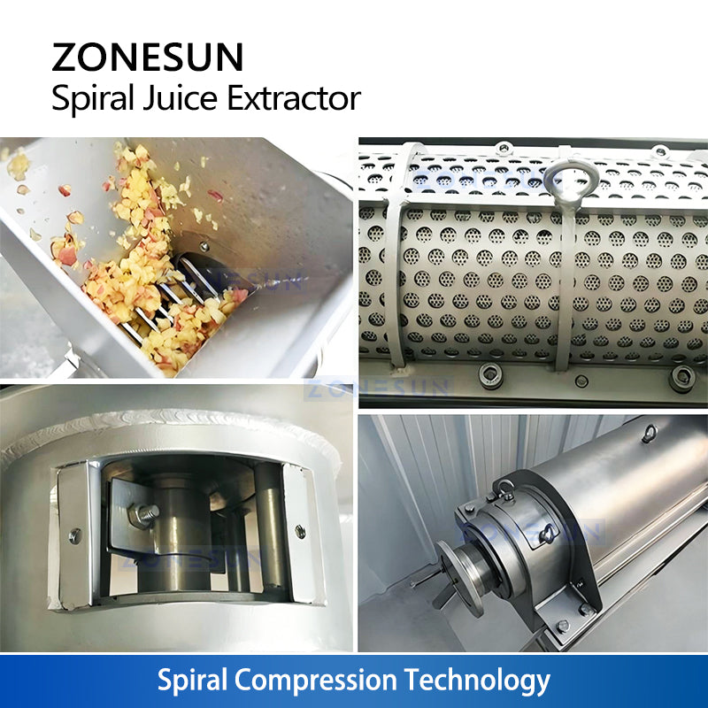 ZONESUN ZS-ZJ01 Spiral Juicer Machine | Commercial Fruit Vegetable Juice Extractor with Optional Screen