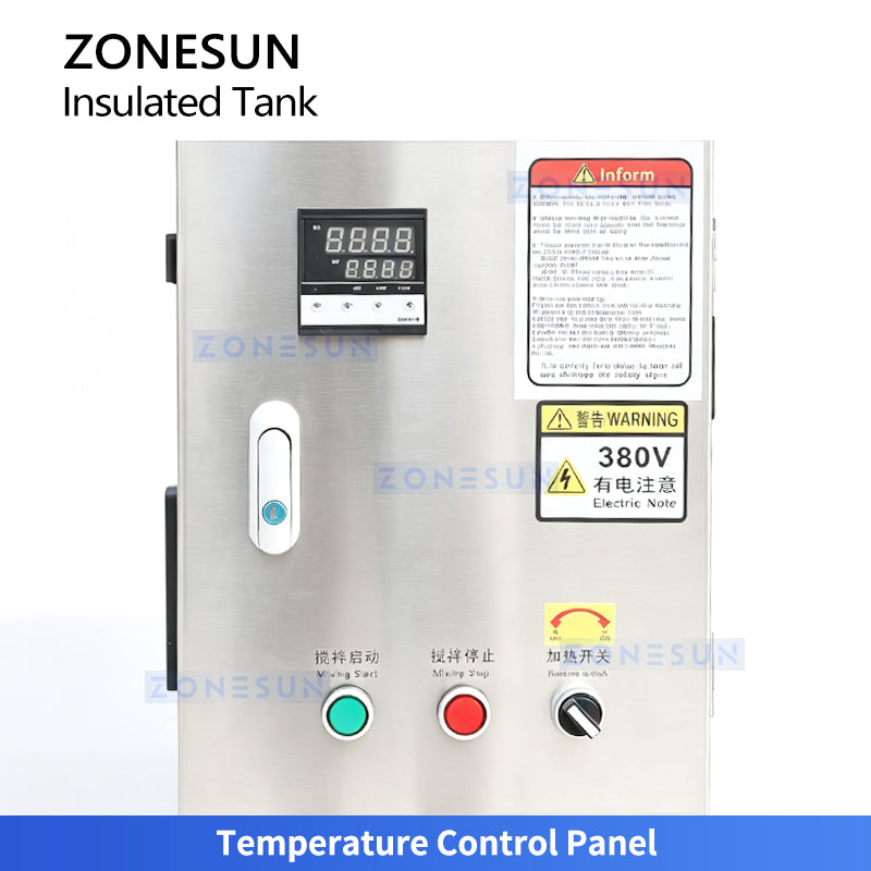 ZONESUN ZS-MB200LH 200L Stainless Steel Heating & Mixing Tank  Industrial Jacketed Liquid Blender for Chocolate & Cream