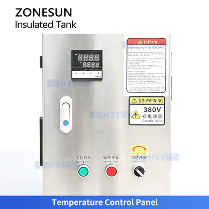 ZONESUN ZS-MB200LH 200L Stainless Steel Heating & Mixing Tank  Industrial Jacketed Liquid Blender for Chocolate & Cream