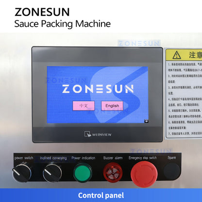 ZONESUN ZS-RPFS120X Automatic VFFS Packing Machine for Honey and Cream Sachet Filling & Sealing