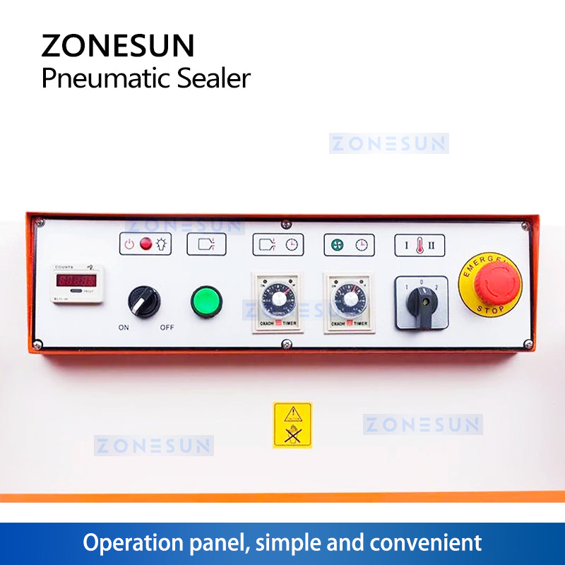 Zonesun ZS‑QLF700A Pneumatic Vertical Band Sealer with Conveyor